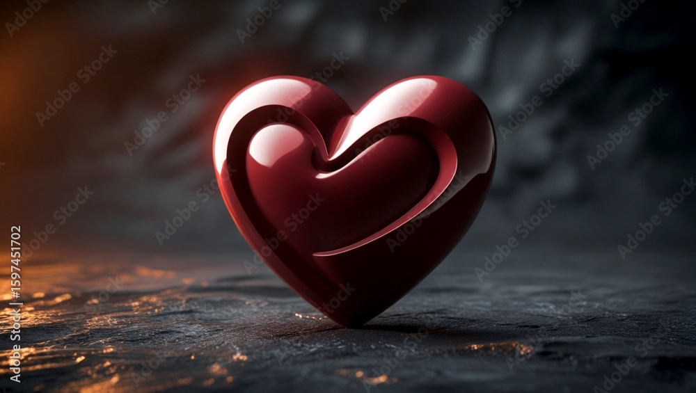 Fototapeta premium Abstract Love Symbol in a Dramatic Setting