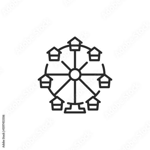 Ferris wheel icon. Simple ferris wheel icon for social media, app and web design. Vector illustration