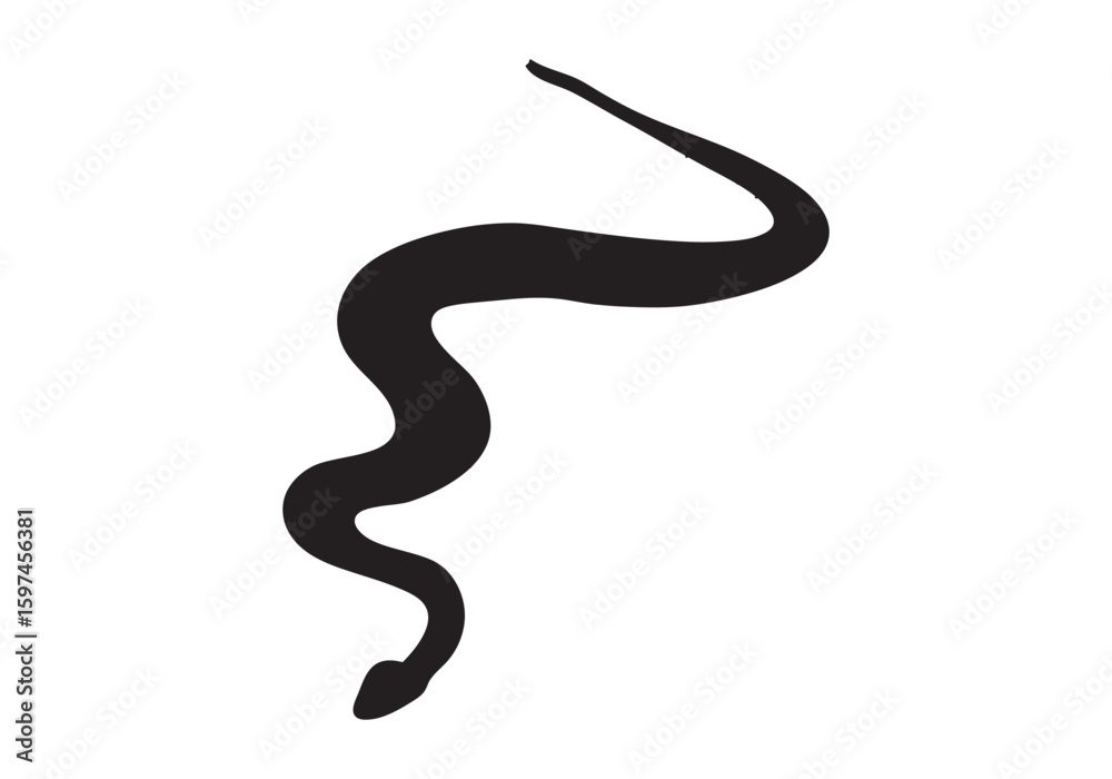 Fototapeta premium set of snakes silhouette. Snake wrapped around the crescent moon. Boho modern hand drawn design elements for logo design