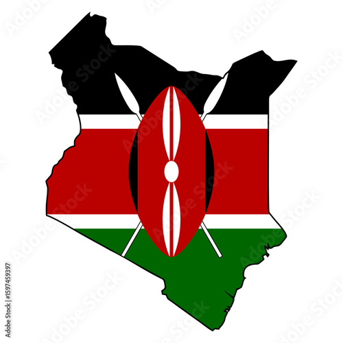 map of Kenya flag