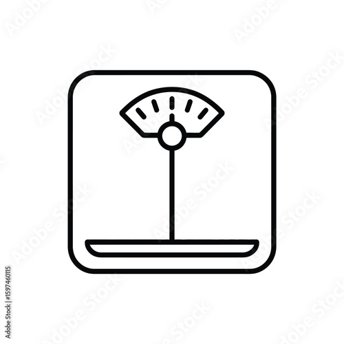 Simple Line Icon of a Bathroom Scale
