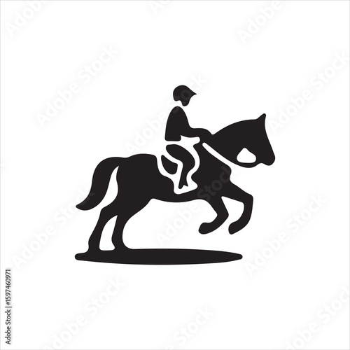 Black silhouette of a person riding a horse in motion horse riding equestrian 1
