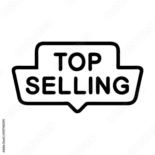 Top selling badge logo with simple design and black outline  