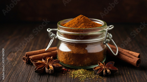  Brown Spice Powder in Glass Jar 