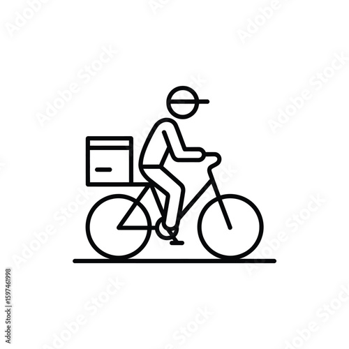 Delivery Person on Bicycle