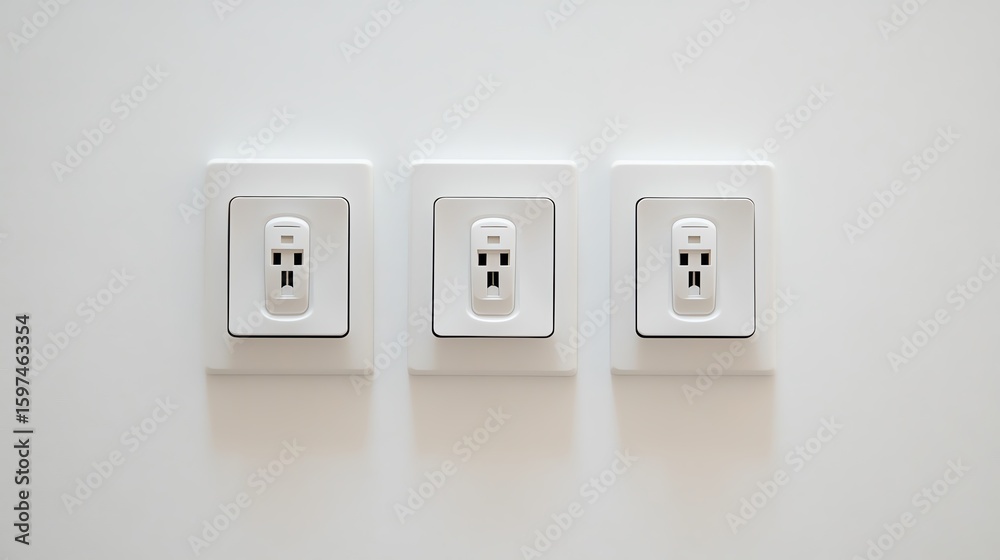Modern electrical outlets on a clean wall. Modern electrical outlets on a clean wall.