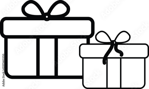 gift boxes line art style, editable stroke vector illustration 
