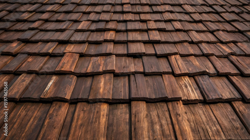 Brown Wooden Roof Tiles Texture