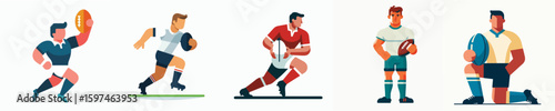 vector of a male playing rugby