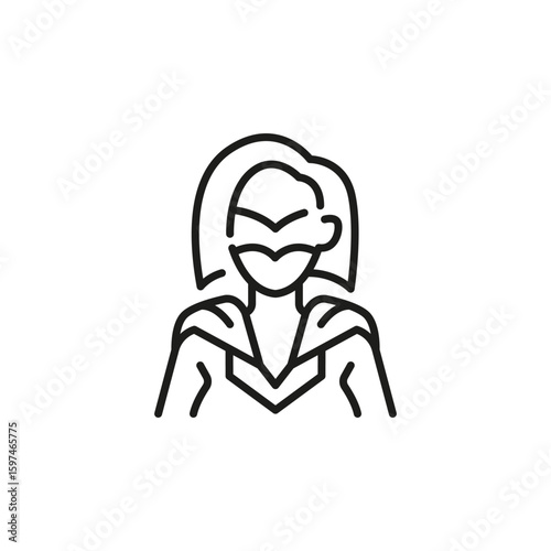 Superwoman icon. Simple superwoman icon for social media, app and web design. Vector illustration