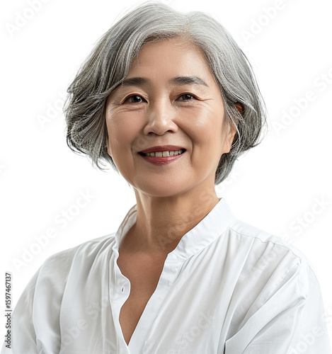 Fototapeta kuchenna generative ai,여자,증명사진,프로필,여자 프로필,60대 여자,60대 여자,시니어모델,시니어,중년여성,아줌마,할머니