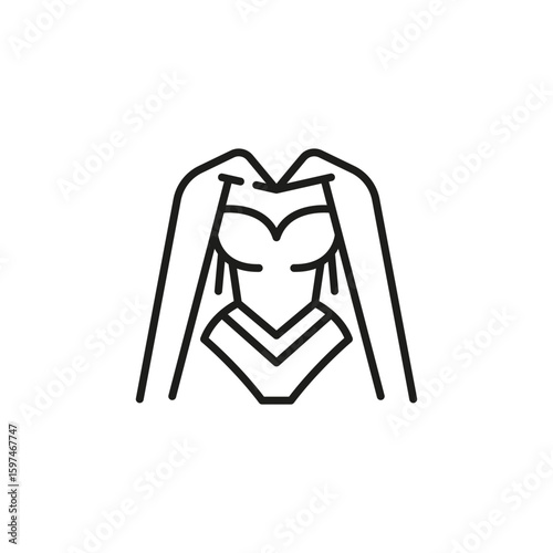 Superheroine torso icon. Simple superheroine torso icon for social media, app and web design. Vector illustration