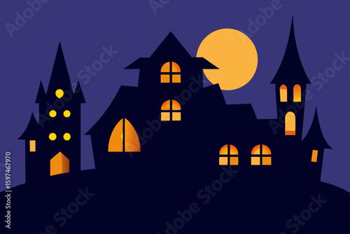 halloween house with bats