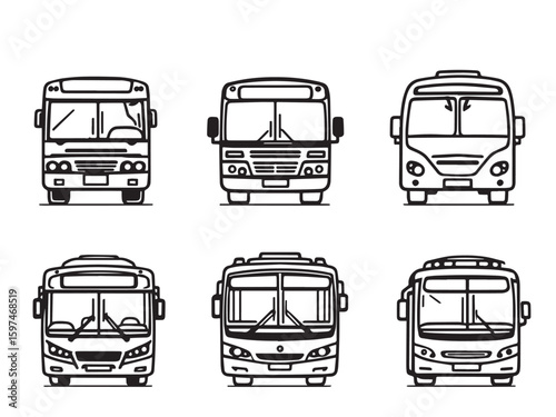 bus outline sketch illustration