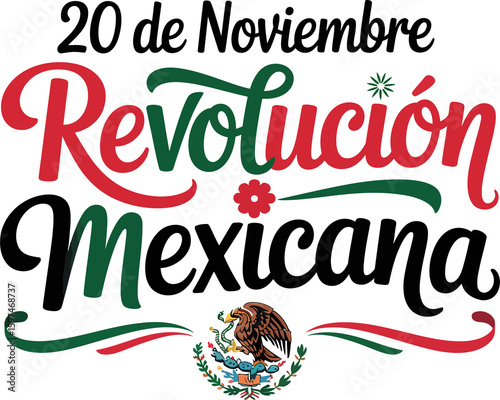 Flat Mexico Revolution Day Design.