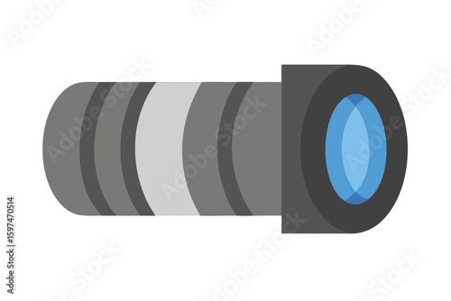 Stylized flat design of a telescope or monocular