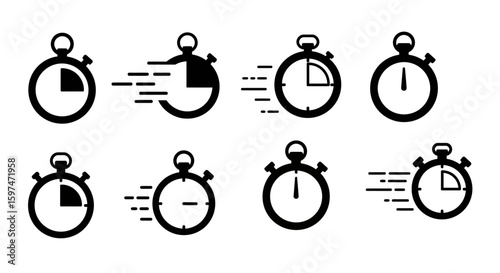 Speed and Time Measurement Vector Icon Collection