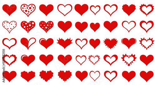 Vector Icons: Beating Heart, Flying Heart, Burning Heart