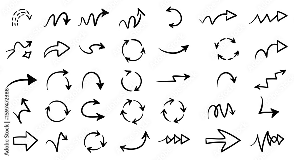 Naklejka premium Expressive and Imperfect Arrow Graphics