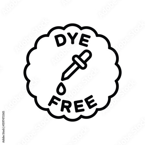 Dye free vector icon no artificial colors allergy free product