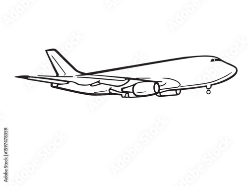 cargo plane aircraft line art