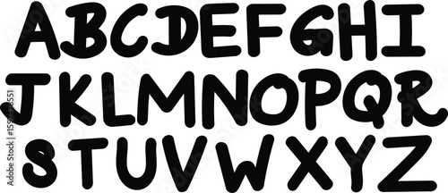 Complete English Alphabet in Hand Drawn Style