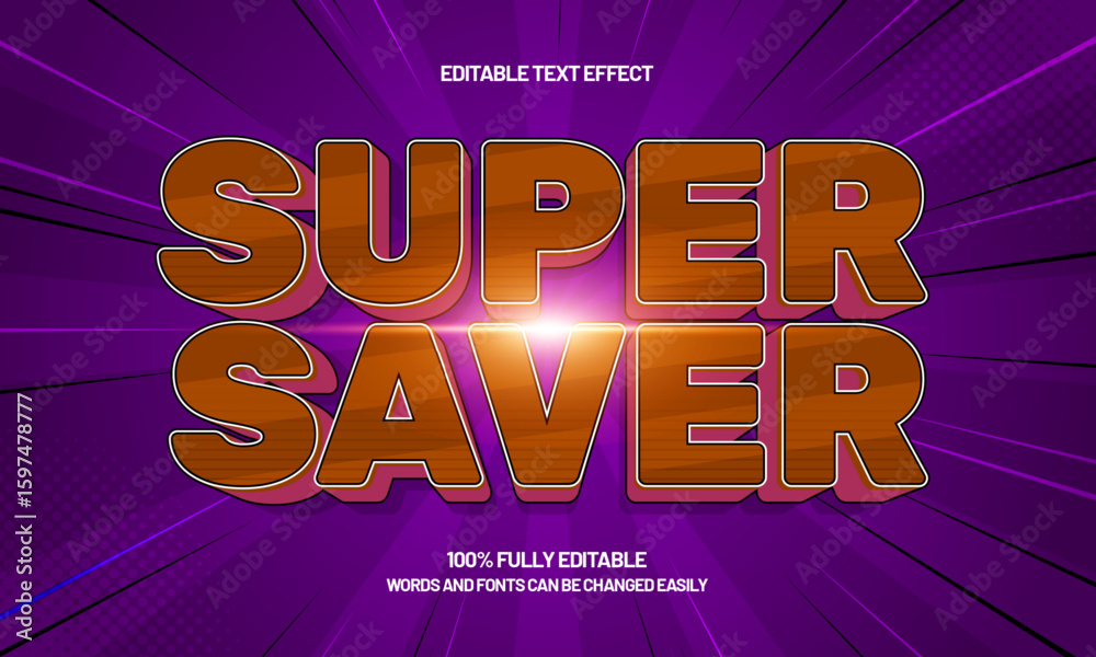 super saver editable text effect with a sale and offer text style super saver editable text effect with a sale and offer text style