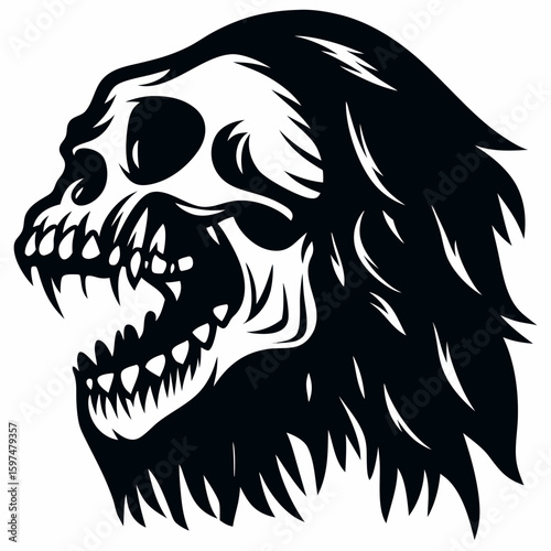 Horror Gorilla Skull Mascot - Vector Graphic