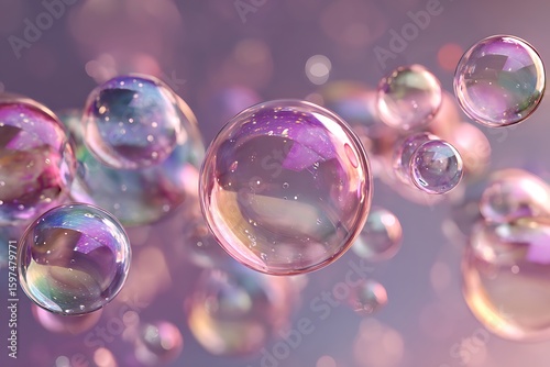 Wallpaper Mural pink soap bubbles Torontodigital.ca