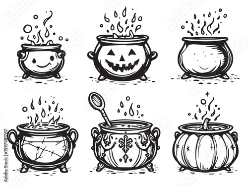 cauldron hand drawn sketch