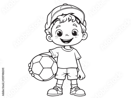 children playing line art