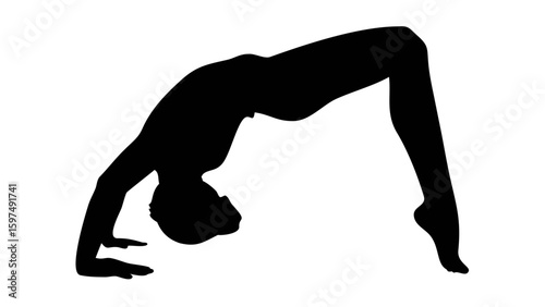 Silhouette of a Person in a Bridge Pose: This image showcases the elegance of a person in a bridge pose, a testament to strength, flexibility and balance.