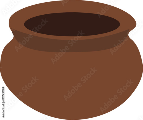 Traditional Round Brown Pot