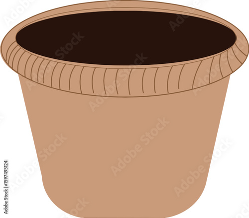 Classic Terracotta Pot with Ridged Rim