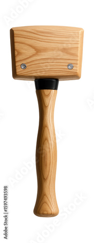 Ash wood mallet with a contoured handle for cabinetmaking tasks.