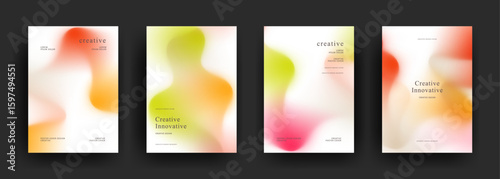 abstract gradient background template vector. trendy Minimalist style posters with dark concept. Modern wallpaper design for social media, brochure, flyer, banner