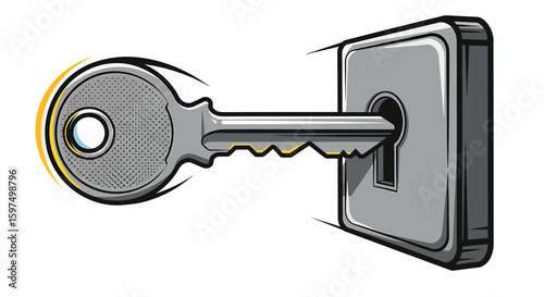 Key Into the Lock Illustration