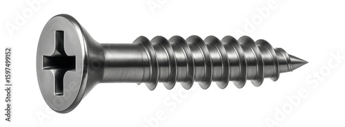 Countersunk self-tapping screw with a cross-recessed drive for flush mounting in automotive interiors.