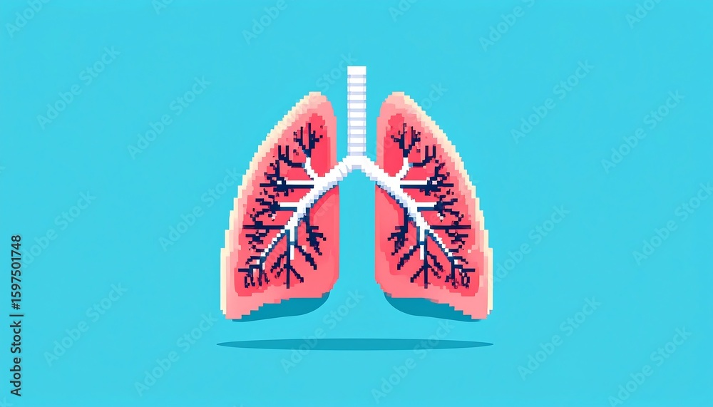 Pixelated lungs graphic Pixelated lungs graphic