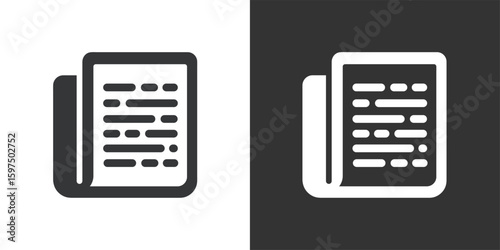 Document icon. Solid glyph series icon
