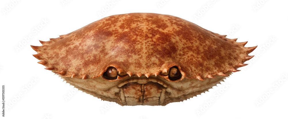 Obraz premium Empty crab shell with reddish-brown mottling and spiny edges