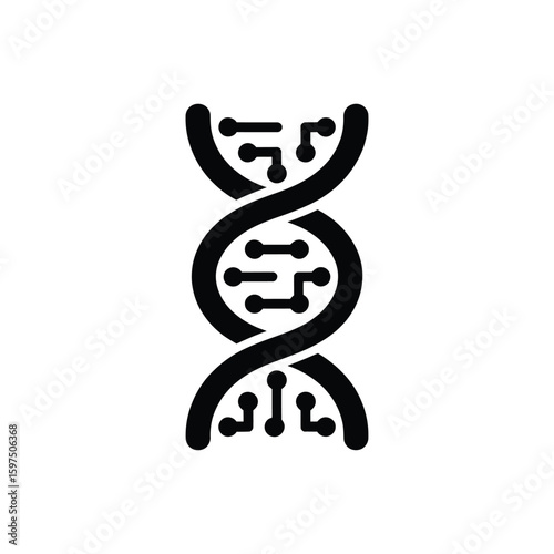 Digital DNA Concept Representing the Convergence of Technology and Biology in Modern Science