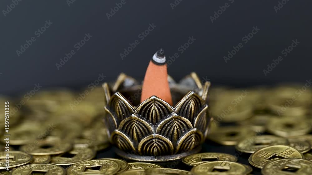 feng shui coin video and incense burner