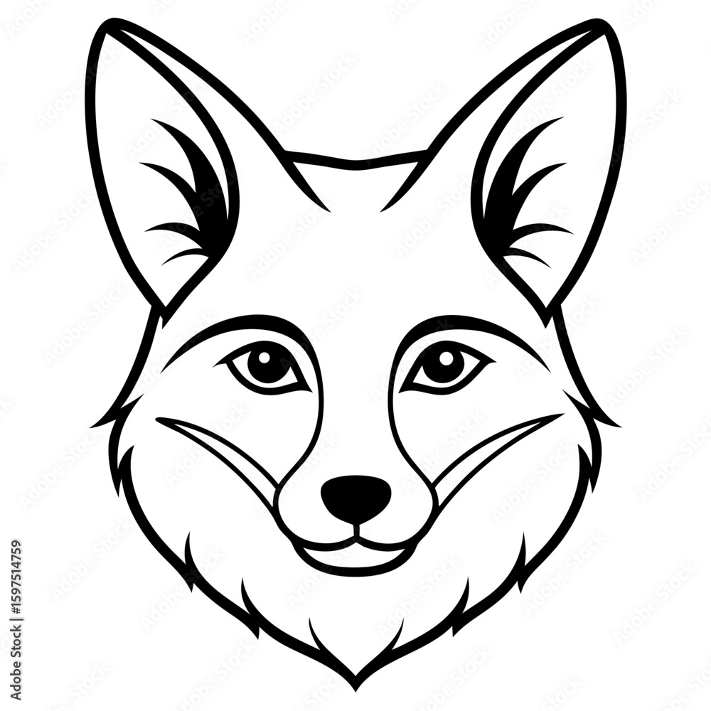 Fototapeta premium Fox Head Vector Logo Bold Black and White Animal Face Illustration for Tattoo, Branding, Mascot & Craft Use Trusted by Designers