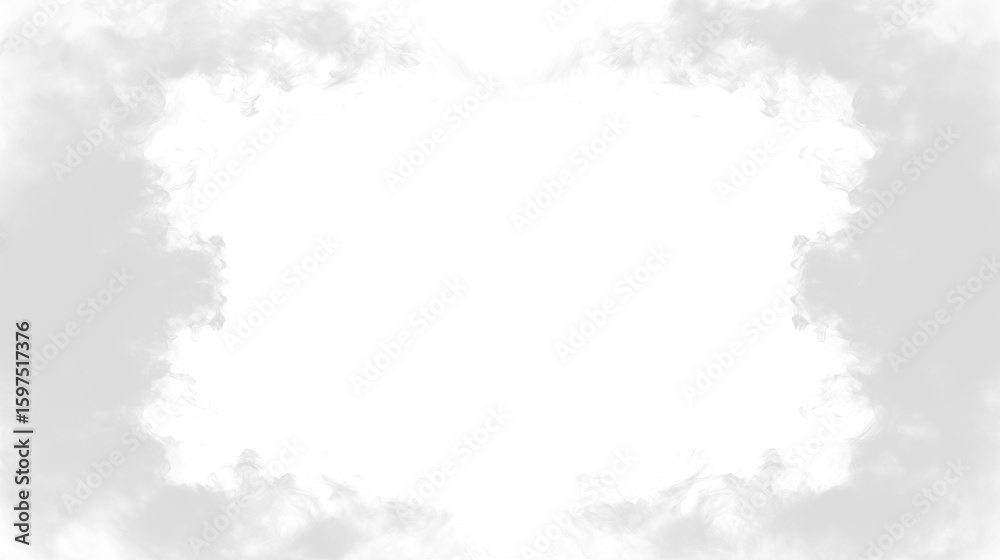 Fototapeta premium Symmetrical abstract ink blot pattern with textured edges on transparent background