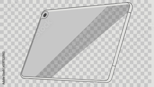 Vector Transparent rectangular glass panel with subtle reflection and sleek design