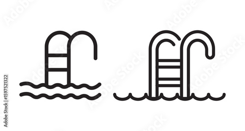 Swimming pool icon vector set. Simple thin line, outline illustration. Editable swimming pool vector icon. Part of a big icon set family. Perfect for web and app interfaces