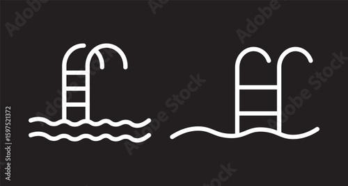Swimming pool icon vector set. Simple thin line, outline illustration. Editable swimming pool vector icon. Part of a big icon set family. Perfect for web and app interfaces