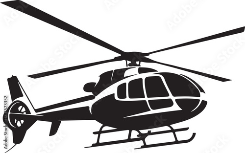 Helicopter in flight for travel and transport, a scalable vector graphic for design and illustration