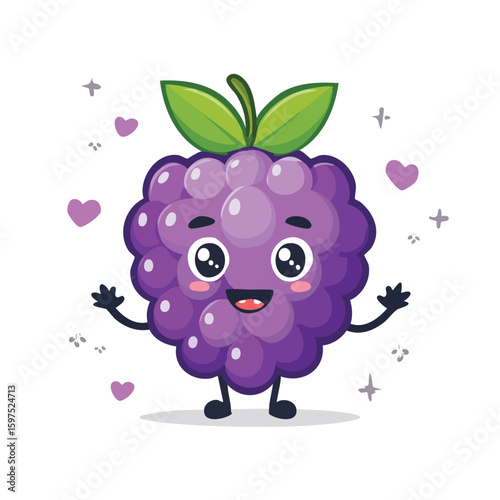 Marionberry in cute cartoon character style with expressive face and limbs.